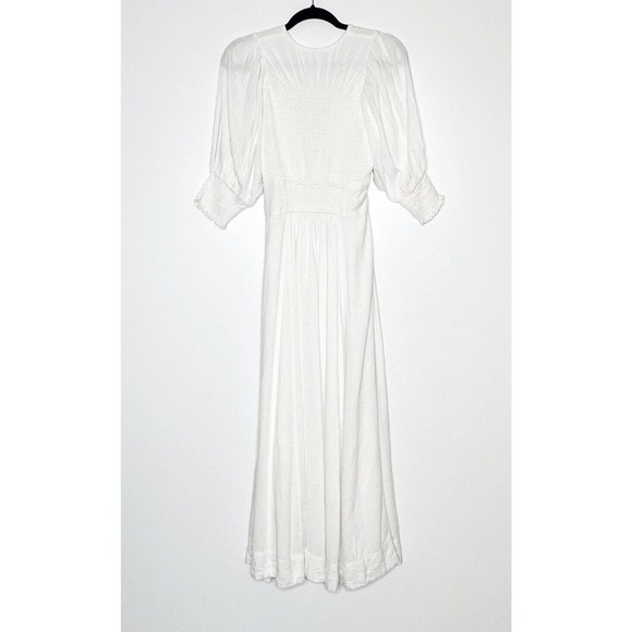 NWT Free People String of Hearts Cut Out Shirred Maxi Dress Women's White Size S - Picture 3 of 5